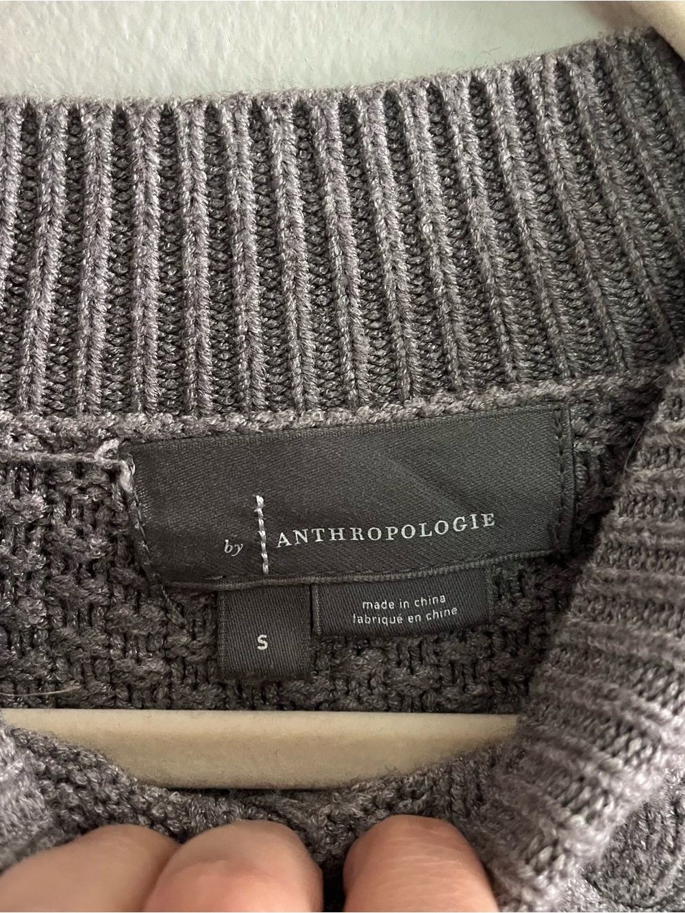 Anthropologie Cable Knit Crop Long Sleeve Sweater Sz S Cottagecore Preppy - Picture 2 of 7